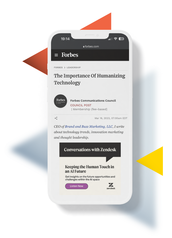 Smartphone with Listen Network ad image